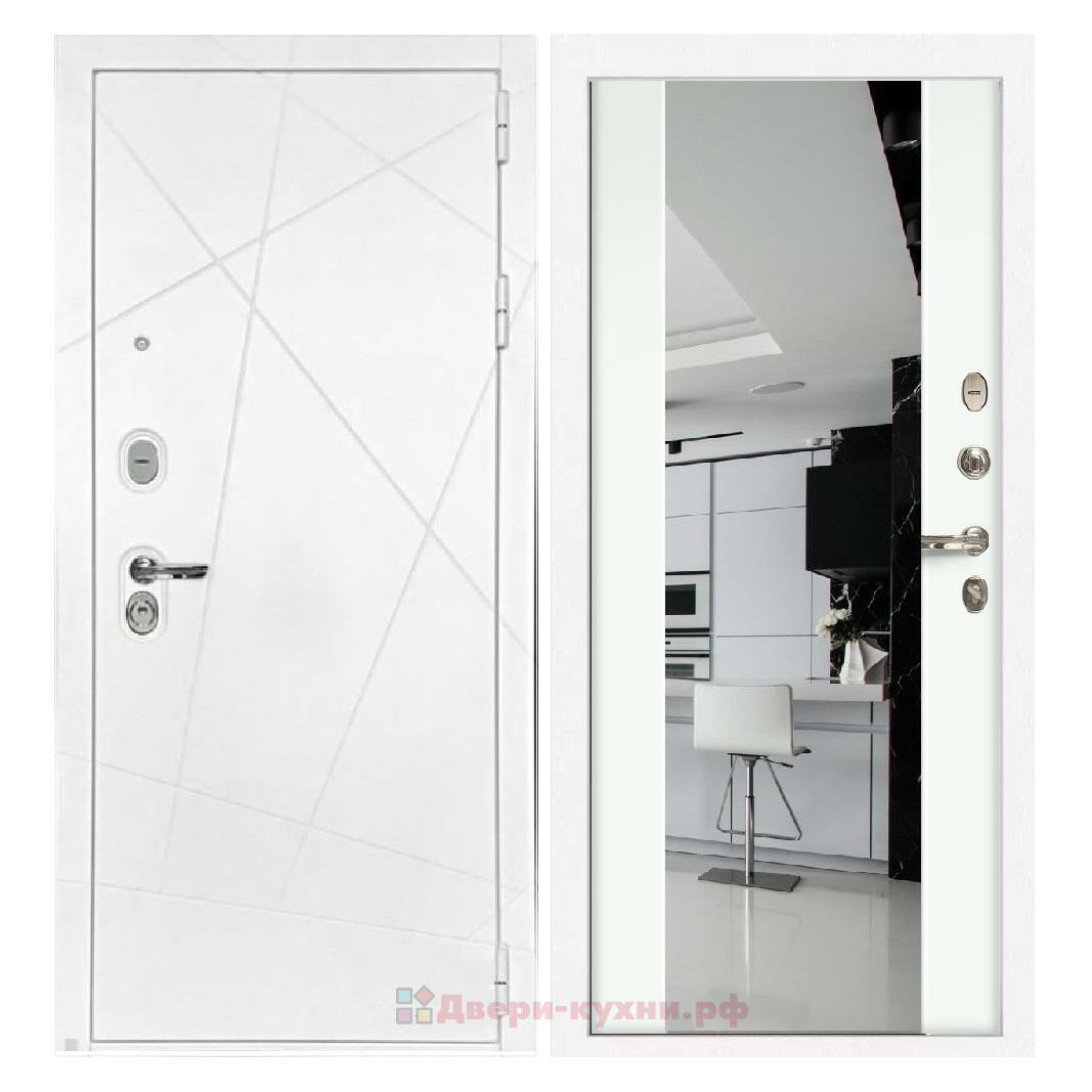 Белая дверь с зеркалом Лекс Соната 61