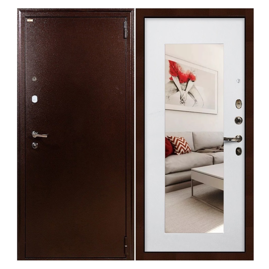 Входная дверь с зеркалом в квартиру Лекс 1А панель 37